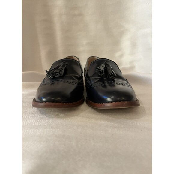 Talbots Navy Blue Leighton Tassel Wingtip Dress Loafer, Women 7m‎ All Leather - Picture 5 of 9